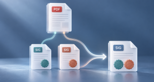 Исходный PDF и два файла SIG рядом с общим файлом с двумя условными печатями